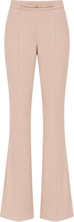 Elisabetta Franchi Flared Broeken - Dames - Wijde Broeken - Beige - XS - Polyester - Broeken