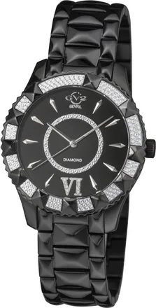 Gevril Group Venice Diamond Quartz Black Dial Ladies Watch 11713-425