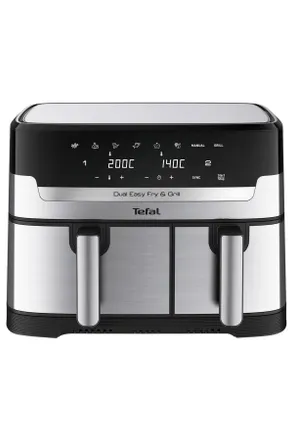 T-fal HEI&szlig;LUFTFRITTEUSE, Edelstahlfarben, Metall, 8,3 l, 40.2x30.5x41.8 cm, Temperaturanzeige, Betriebsanzeige, Timer, Hei&szlig;lufttechnologie, Einsatz/Korb sp&uuml;