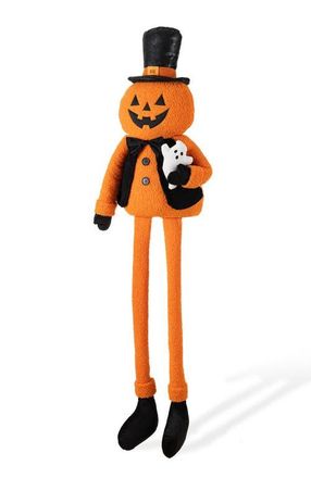 Glitzhome 59H Halloween Oversized Fabric Jack-O-Lantern with Dangle Legs w/Timer in Orange at Nordstrom