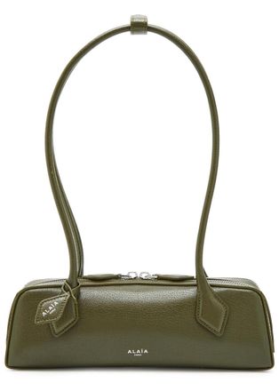 Alaia Le Teckel Small Grained Leather Shoulder bag - Khaki - One Size