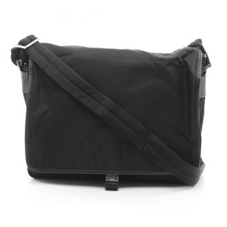 Prada Black Nylon Leather Handbag Shoulder Bag (Pre-Owned)