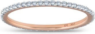 Pompeii3 3/8ct Diamond Eternity Ring 14k Rose Gold Womens Stackable Wedding Band