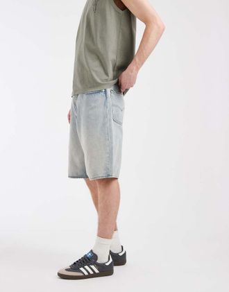 Levi's 478 shorts in denim baggy lavaggio vintage chiaro-Blu