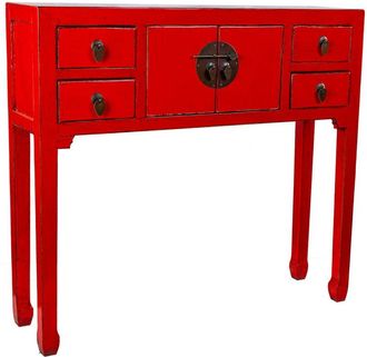 Wanderlust Deco Recibidor De Madera Rojo 93x25x84