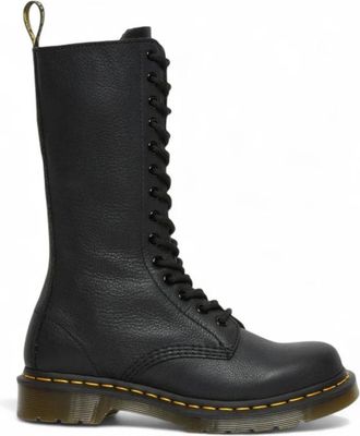 Dr. Martens 1B99 Virginia Leren Halfhoge Laars - Dames - Veterlaarzen - Zwart - 38 EU - Leer - Schoenen