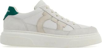 Ferragamo Cassina Leather Sneakers With Gancini Patch Shoes