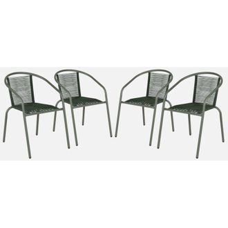 Sweeek Set 4 poltrone da giardino in resina naturale