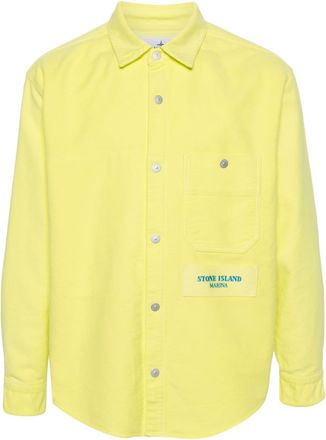 Stone Island logo-embroidered shirt - men - Cotton - M - Yellow
