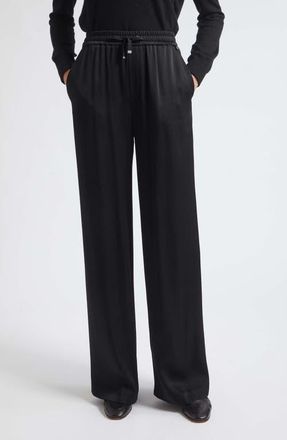 Herno Satin Drawstring Pants in 9300 Nero at Nordstrom, Size 44