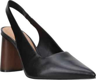 Carrano Womens Genesis Wooden Heel In Black Leather