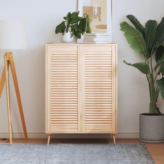 vidaXL Puerta De Armario De Lamas 2 Uds Madera De Pino 99,3x39,4 Cm Vidaxl
