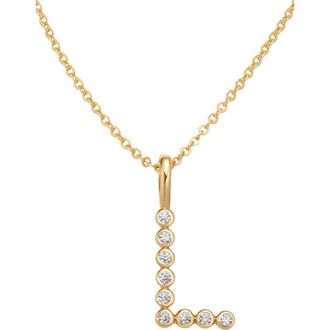 Made by Mary CZ Poppy Initial Necklace in Gold Vermeil Initial L at Nordstrom