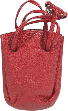 Herm&egrave;s Vespa Red Color Leather Pouch (Pre-Owned)