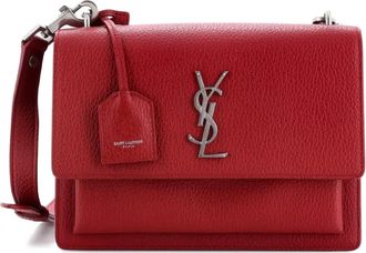 Saint Laurent Sunset Satchel Leather Medium crossbody bag - Rood
