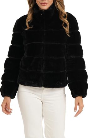 Love Token Lizzo Faux Fur Zip Jacket In Black