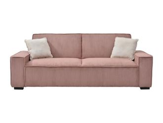 VENTE-UNIQUE.COM Sof&aacute; cama poli&eacute;ster 3 plazas rosa 230x94cm