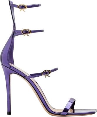 Gianvito Rossi Purple Ribbon Uptown Sandals Size 37