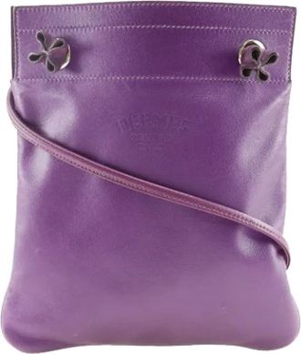 Herm&egrave;s Pre-owned Aline Mini Schoudertas Paars - Dames - Vintage Schoudertas - Paars - ONE Size - Leer - Vintage