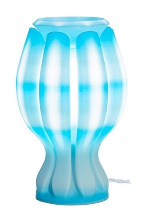Jonathan Y Designs Flower 13 Tropical Coastal Plant-Based PLA 3D Printed Dimmable LED Table Lamp in Blue/white at Nordstrom