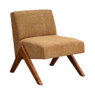 DRAWER Sill&oacute;n de tela con patas de madera - marr&oacute;n chin&eacute;