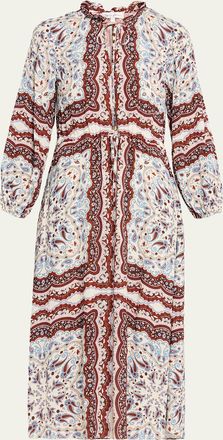 Cara Cara Berkshire Paisley Long-Sleeve Midi Dress
