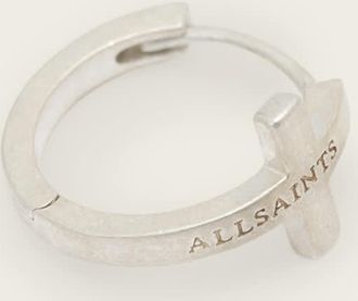 AllSaints Main: 100% Sterling Silver Gabe Cross Huggie Earrings, Size: One Size