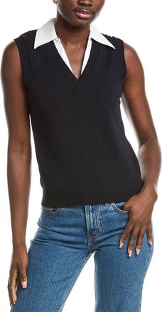 French Connection Cropped Mixed Media Vest
