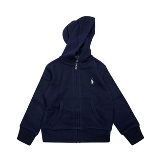 Polo Ralph Lauren Zip Hooded Sweatshirt - male - Polo Ralph Lauren - Kids Sweatshirts - Blue - 7 Y - Kids