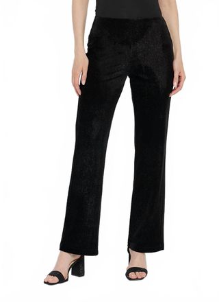 Lyss&eacute; Metallic Foil Velvet Pants In Black