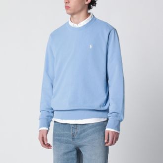 Polo Ralph Lauren Felpa girocollo azzurra in cotone