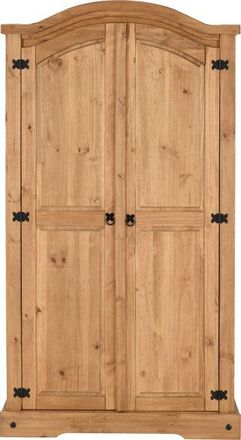 Seconique CORONA 2 DOOR WARDROBE - DISTRESSED WAXED PINE - SECONIQUE | TJ Hughes