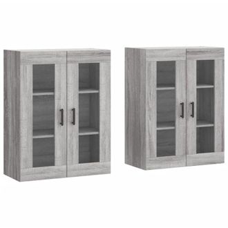 vidaXL Vidaxl - Armarios de pared 2 uds madera de ingeniería gris Sonoma