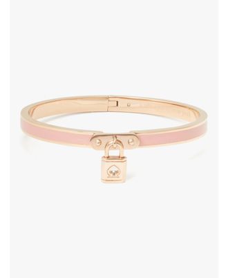 Kate Spade New York Womens Lock And Charm Bangle - Pink - One Size