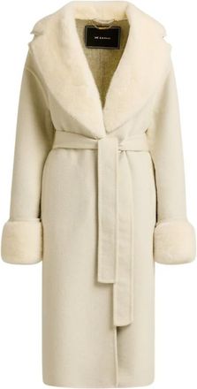 Kiton Kasjmier Bont Overjas Elegante Stijl - Dames - Jassen - Beige - M - Kasjmier - Jassen