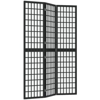 vidaXL Folding 3-Panel Room Divider Japanese Style 120x170 cm Black Vidaxl