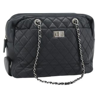 Chanel Reissue 2.55 Tote Quilted Calfskin Black Leather Handbag (Pre-Owned)