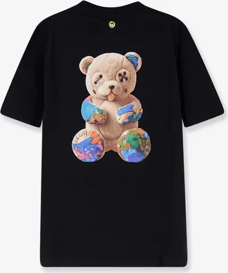 Barrow Mens Cotton T-Shirt With Frontal Logo Print Black T-Shirts And Polos