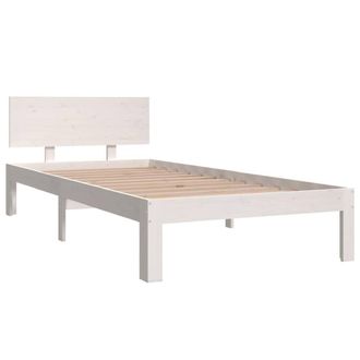 Berkfield Home Beautiful Bed Frame White Solid Wood Pine 90x200 cm