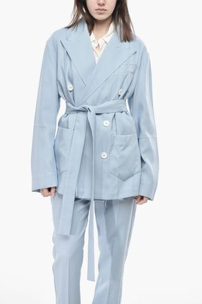 SETCHU Blazer Doppiopetto in Misto Lana con Cintura Setchu