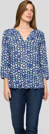 Rabe Klassische Bluse RABE, Damen, Gr. 36, dunkel jeans, Web, Obermaterial: 100% Viskose, bedruckt, regular fit normal, Rundhals, elastischer Bund, Blusen 