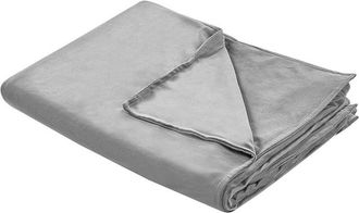 Beliani Beliani - Funda De Manta Pesada Moderna Tejido Liso Poli&eacute;ster Textil Dormitorio 135 X 200 Cm Gris Rhea