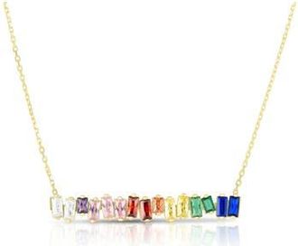 Sphera Milano Rainbow Bar Pendant Necklace in Gold at Nordstrom Rack