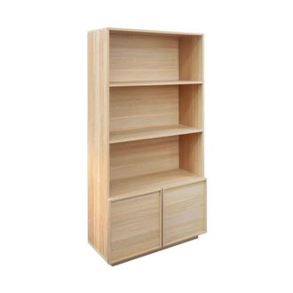 Sweeek Estanter&iacute;a efecto madera, 5 niveles, 2 puertas, natural