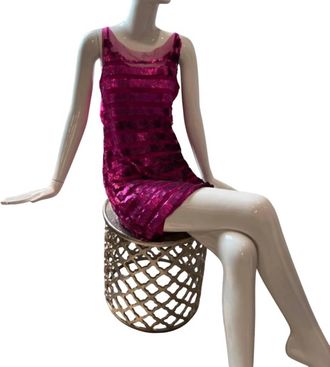 Theia Sleeveless Sequin Dress In Fuchsia