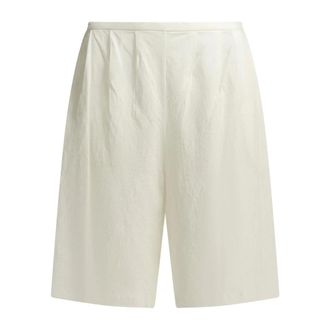 Khaite Pantaloni cropped a gamba larga con pieghe - - Shorts - Donna - Bianco - M