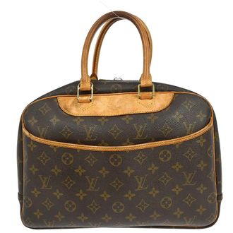 Louis Vuitton Deauville Handbag Monogram Canvas Brown Canvas Handbag (Pre-Owned)