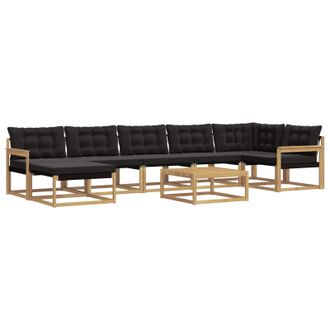 vidaXL Conjunto De Sof&aacute;s De Exterior 8 Pcs Blanco Y Negro Vidaxl