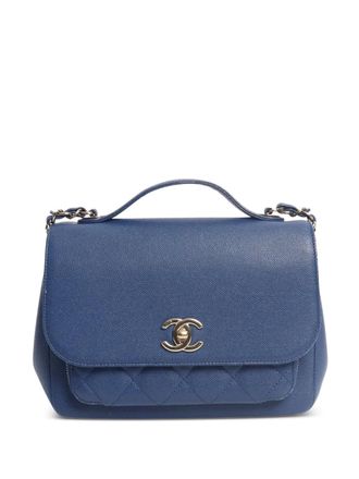 Chanel Matelassé CC turn-lock tote bag - women - Caviar Leather - One Size - Blue