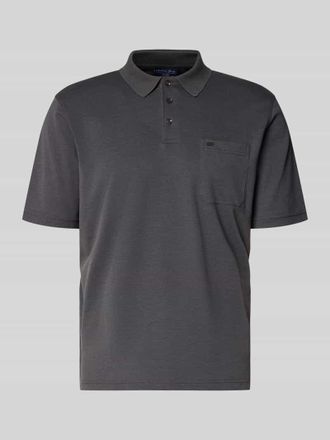 Christian Berg Regular Fit Poloshirt mit Brusttasche in Graphit, Gr&ouml;&szlig;e 3XL